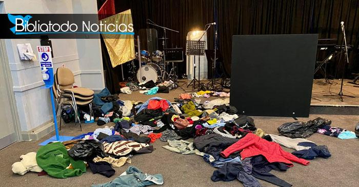 Delincuentes asaltan una iglesia y arruinan alimentos y ropa destinados a los más necesitados