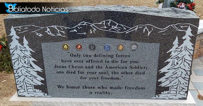 Ateos piden eliminar monumento a veteranos de guerra por su mensaje de honra al sacrificio de Jesús