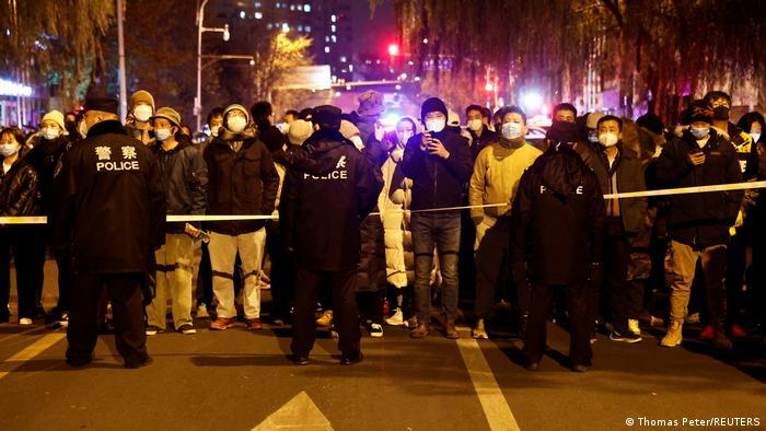 Protestas contra la política de cero COVID de China en las calles de Beijing (imagen de archivo)